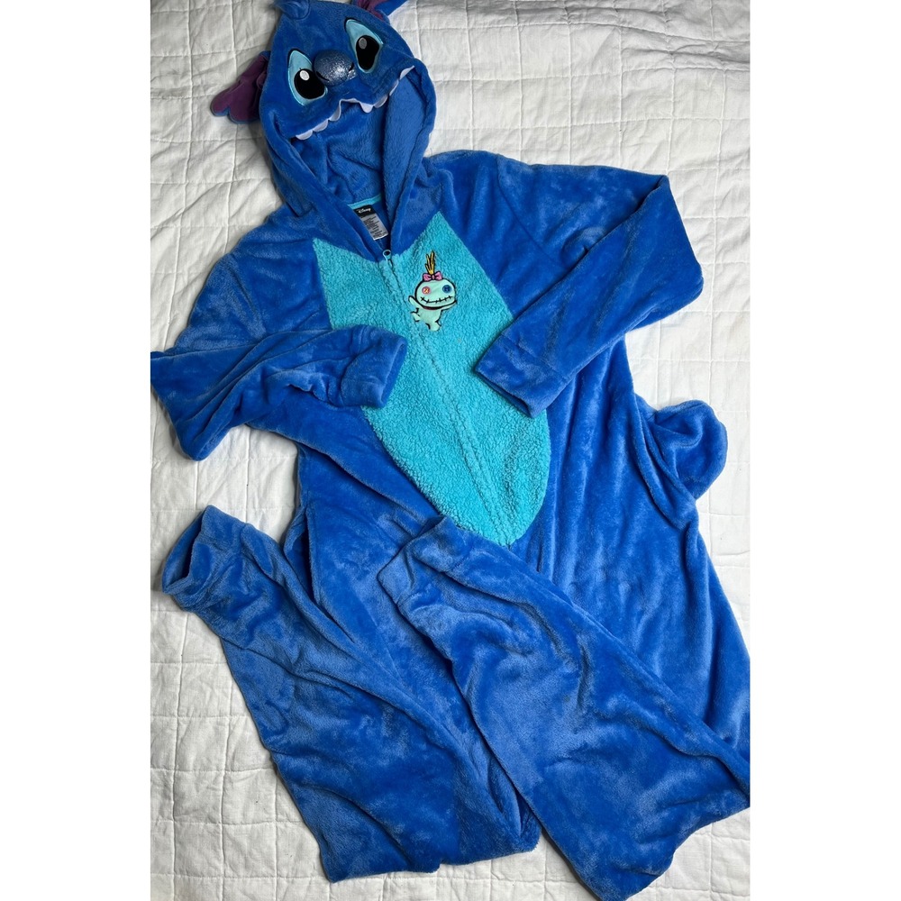 Disney Lilo & Stitch Hooded Halloween Suit Blue Pajamas costume Womens 2X - Picture 2 of 4
